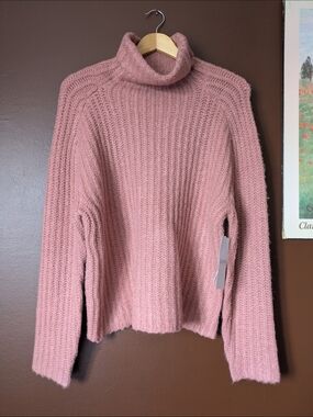 Dusty Rose Turtleneck Knit Sweater